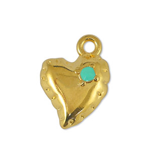 Metaal bedels DQ heart Veraman Blue-Goud (nikkelvrij)