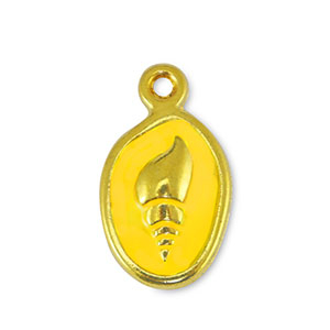 Metaal bedels DQ shell Yellow-Goud (nikkelvrij)