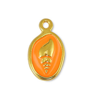 Metaal bedels DQ shell Orange-Goud (nikkelvrij)