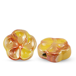 Keramiek kraal flower Warm yellow