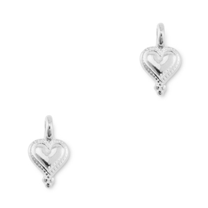 Metaal bedels DQ heart Antiek zilver (Nikkelvrij)