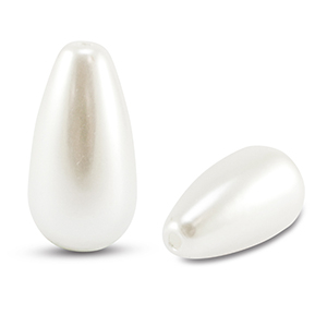Zoetwaterparels imitatie drop White