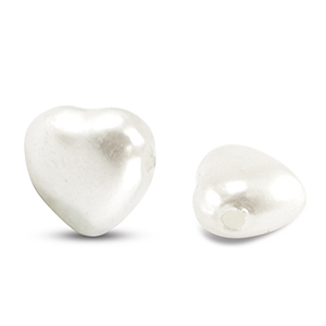 Zoetwaterparels imitatie heart White