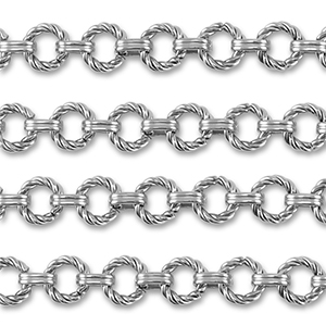 Benodigdheden van Stainless steel Roestvrij staal (RVS) jasseron round twisted Silver