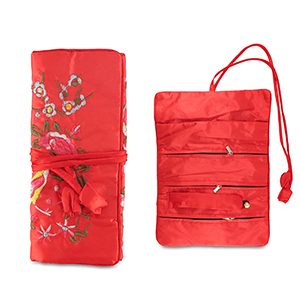 Reisetui voor sieraden with flowers Red