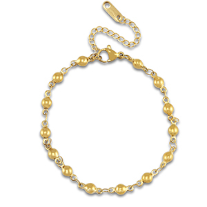 Armbanden van Stainless steel Roestvrij staal (RVS) ball Gold