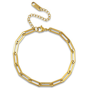 Schakelarmbanden van Stainless steel Roestvrij staal (RVS) Gold