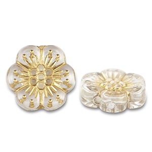 Kralen van acryl flower Transparent-gold