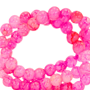 Glaskralen 4 mm gem&ecirc;leerd Pink