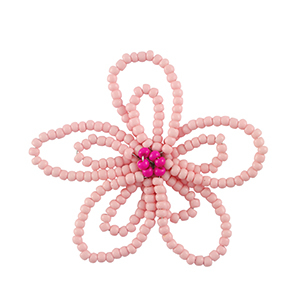 Bedels van Stainless steel Roestvrij staal (RVS) flower Light pink