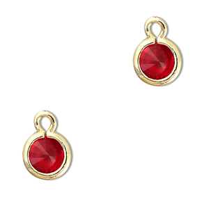 Hanger van Crystal glas round Red-gold