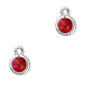 Hanger van Crystal glas round Red-silver