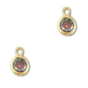 Hanger van Crystal glas round Multicolor-gold