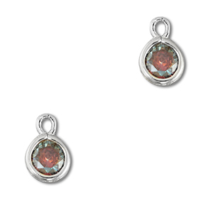 Hanger van Crystal glas round Multicolor-silver