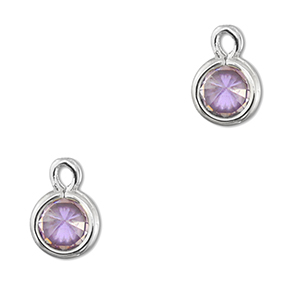 Hanger van Crystal glas round Light lilac-silver