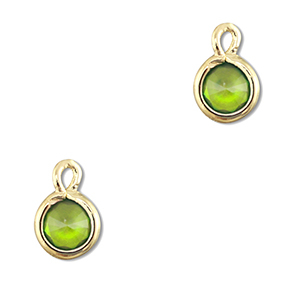 Hanger van Crystal glas round Green-gold