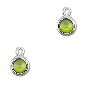 Hanger van Crystal glas round Green-silver