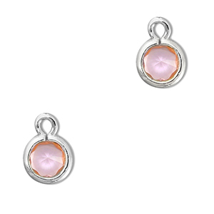 Hanger van Crystal glas round Light pink-silver