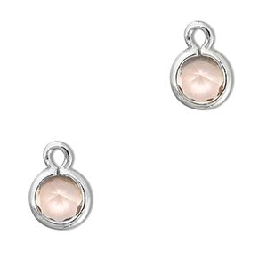Hanger van Crystal glas round Peach-silver