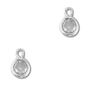 Hanger van Crystal glas round Light grey-silver