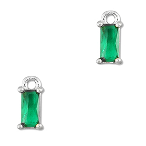 Hanger van Crystal glas rectangle Emerald green-silver