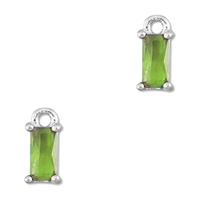 Hanger van Crystal glas rectangle Green-silver