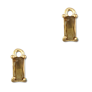 Hanger van Crystal glas rectangle Orange brown-gold