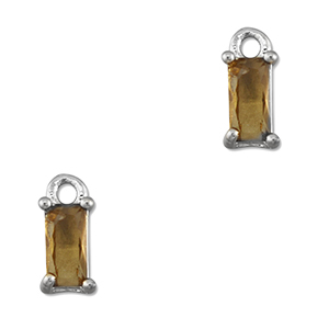 Hanger van Crystal glas rectangle Orange brown-silver