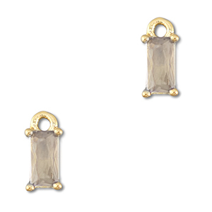 Hanger van Crystal glas rectangle Light grey-gold