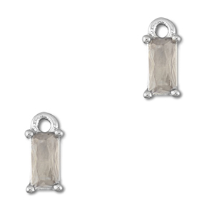 Hanger van Crystal glas rectangle Light grey-silver