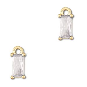 Hanger van Crystal glas rectangle Transparent-gold