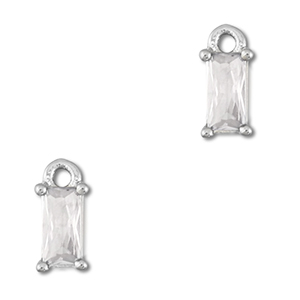 Hanger van Crystal glas rectangle Transparent-silver