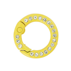 Gekleurde onderdelen voor sleutelhanger ring Yellow