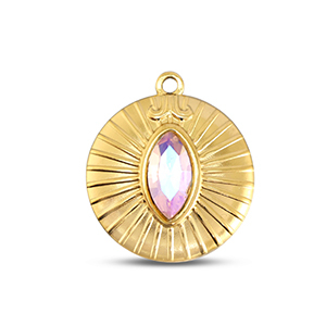 BY31&reg; Bedels van Stainless steel Roestvrij staal (RVS) round Gold-light pink