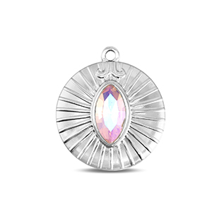 BY31&reg; Bedels van Stainless steel Roestvrij staal (RVS) round Silver-light pink
