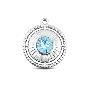 BY31&reg; Bedels van Stainless steel Roestvrij staal (RVS) round with ring Silver-aqua