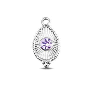 BY31&reg; Bedels van Stainless steel Roestvrij staal (RVS) drop Silver-light lilac