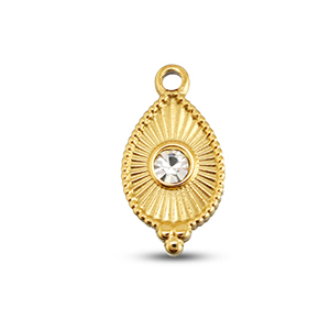 BY31&reg; Bedels van Stainless steel Roestvrij staal (RVS) drop Gold-crystal