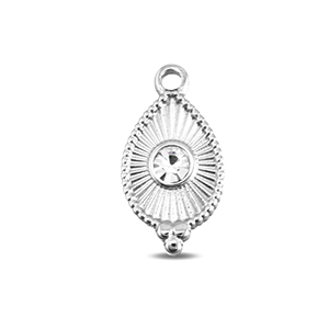 BY31&reg; Bedels van Stainless steel Roestvrij staal (RVS) drop Silver-crystal