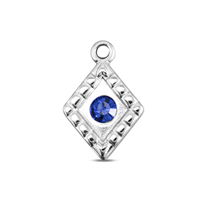 BY31&reg; Bedels van Stainless steel Roestvrij staal (RVS) rhombus Silver-sapphire blue