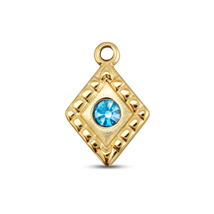BY31&reg; Bedels van Stainless steel Roestvrij staal (RVS) rhombus Gold-aqua