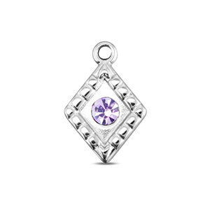 BY31&reg; Bedels van Stainless steel Roestvrij staal (RVS) rhombus Silver-light lilac