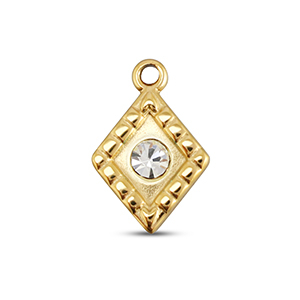 BY31&reg; Bedels van Stainless steel Roestvrij staal (RVS) rhombus Gold-crystal