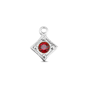 BY31&reg; Bedels van Stainless steel Roestvrij staal (RVS) rhombus Silver-ruby red