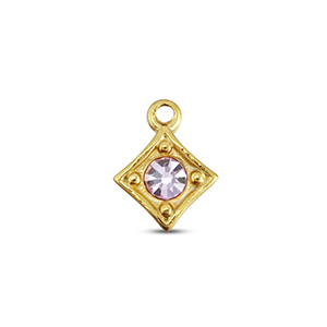 BY31&reg; Bedels van Stainless steel Roestvrij staal (RVS) rhombus Gold-light lilac