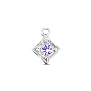 BY31&reg; Bedels van Stainless steel Roestvrij staal (RVS) rhombus Silver-light lilac