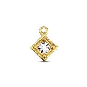 BY31&reg; Bedels van Stainless steel Roestvrij staal (RVS) rhombus Gold-crystal
