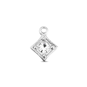 BY31&reg; Bedels van Stainless steel Roestvrij staal (RVS) rhombus Silver-crystal