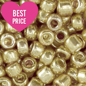 Rocailles 6/0 (4mm) Metallic shine gold champagne