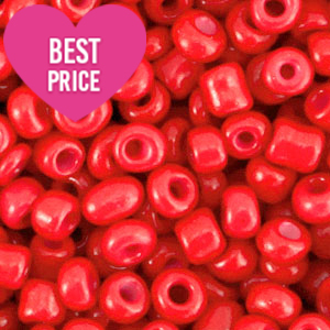 Rocailles 6/0 (4mm) Tangerine tango red